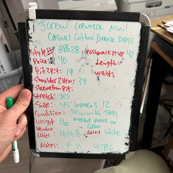 J Crew Crew Neck Mini Casual Gauze Dress US Women's 12 New - Picture 9 of 9